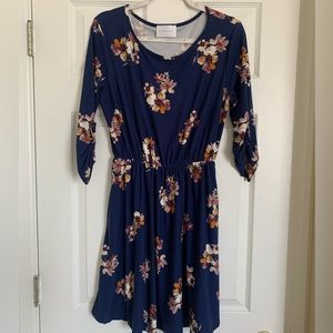 Navy floral dress